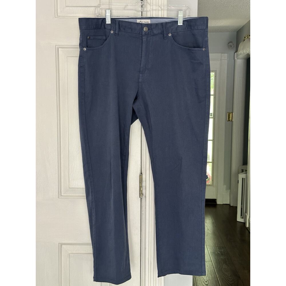 EUC Peter Millar Pants Mens 36 Blue Crown Ultimate Sateen Five Pocket MEOB39